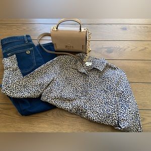 OUTFIT INCLUDES MK JEANS-JCREW TOP & ALDO PURSE